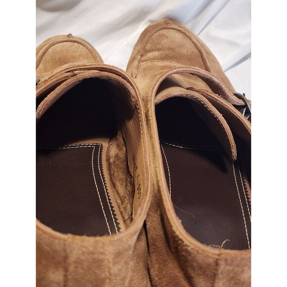 ALAN PAYNE Basel Suede Monk Strap Single Buckle Tan Men Dress Shoes Sz 12 Turkey - Picture 14 of 16